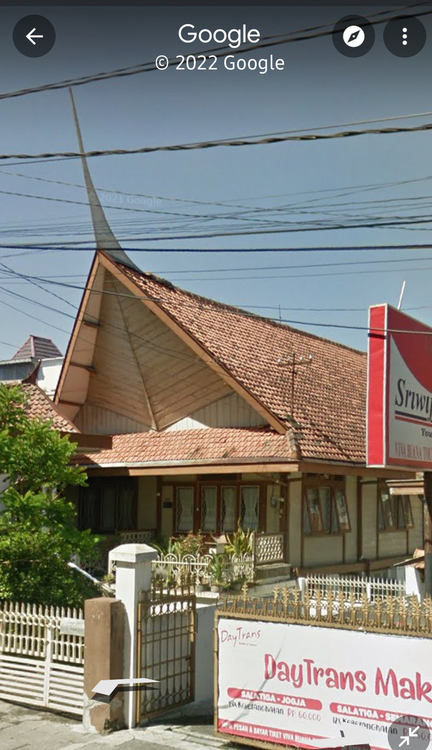 Rumah Minangkabau di Salatiga di Google Street View 