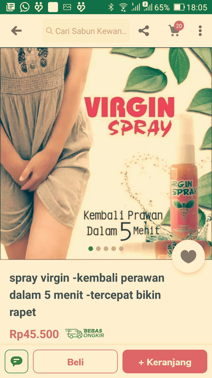Virgin Spray untuk memilihkan keperawanan