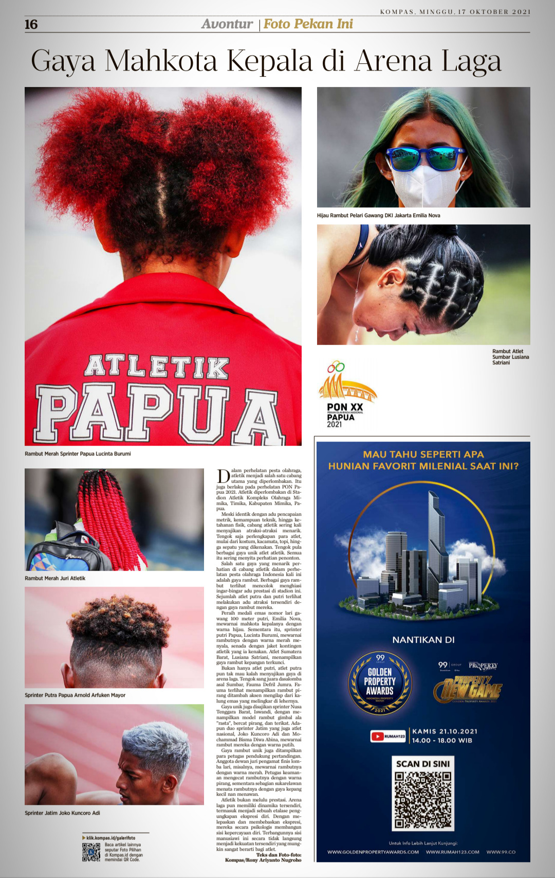 Warna-warni rambut PON XX Papua 2024