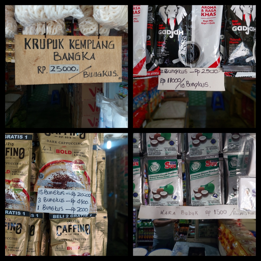 Label harga buatan sendiri di warung Hendri, Chandra Baru, Jatirahayu, Pondokmelati, Bekasi 