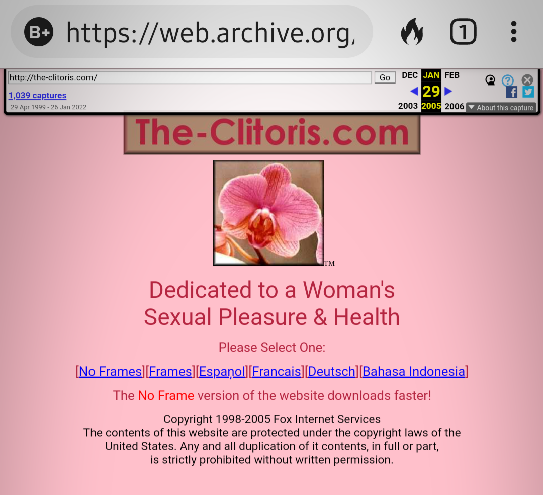 Arsip laman situs the-clitoris.com untuk perempuan dewasa 