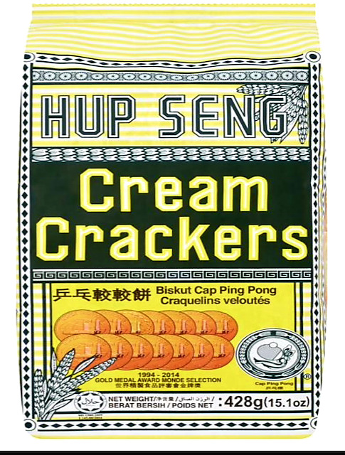 Biskuit Hup Seng Cream Crackers cap Ping Pong dari Malaysia 
