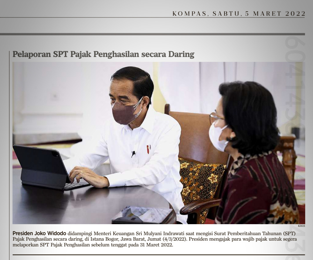 Jokowi dan Sri Mulyani, Kompas 5 Maret 2022