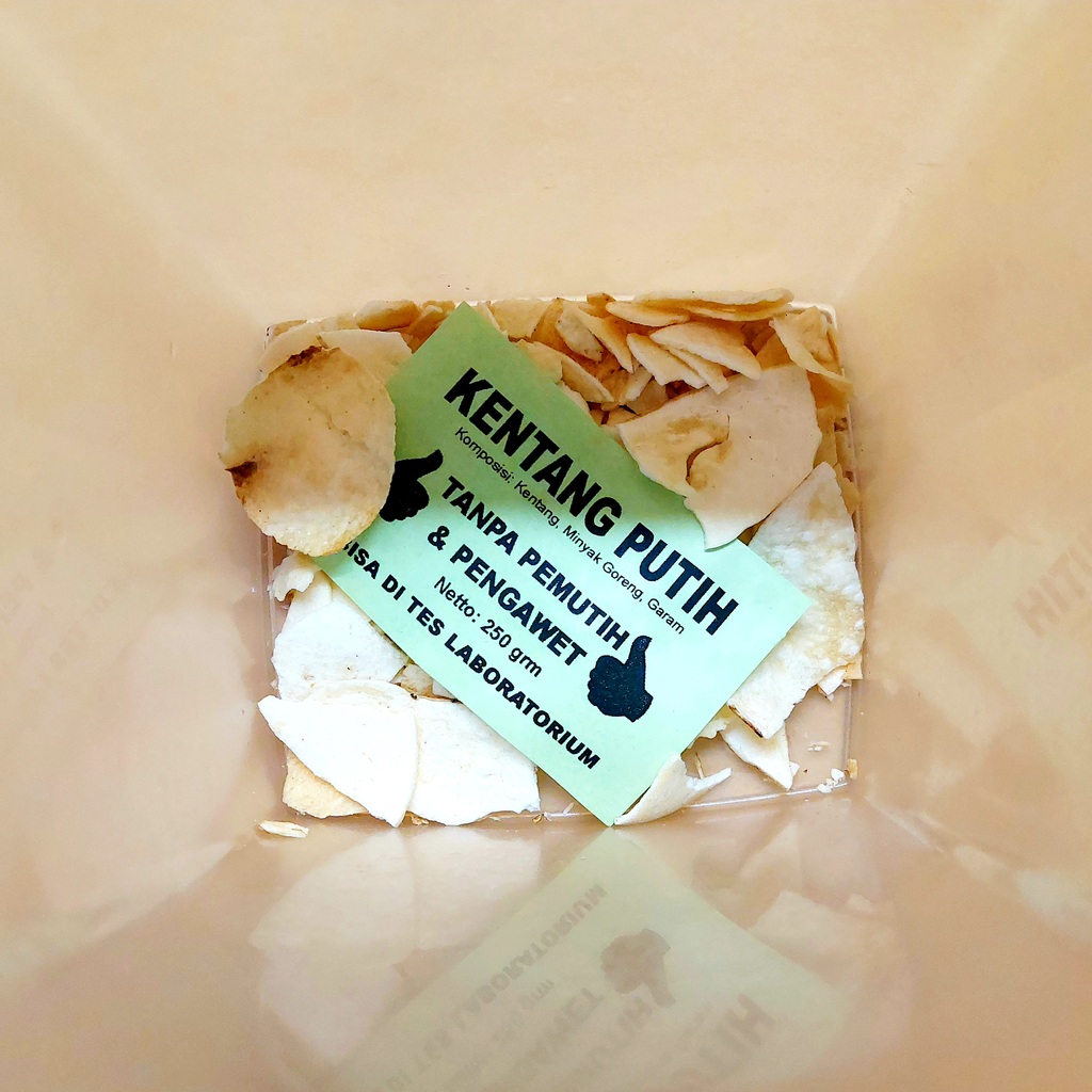 Konsumen dipersilakan uji keripik kentang putih di laboratorium 