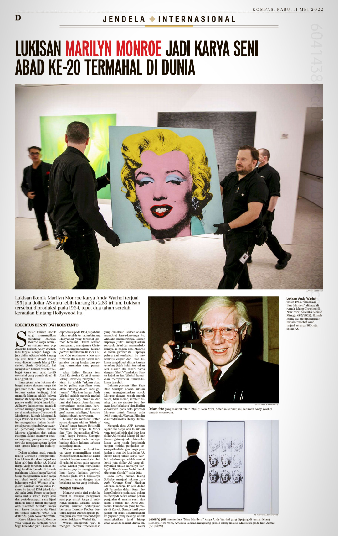 Shot Sage Blue Marilyn karya Andy Warhol 