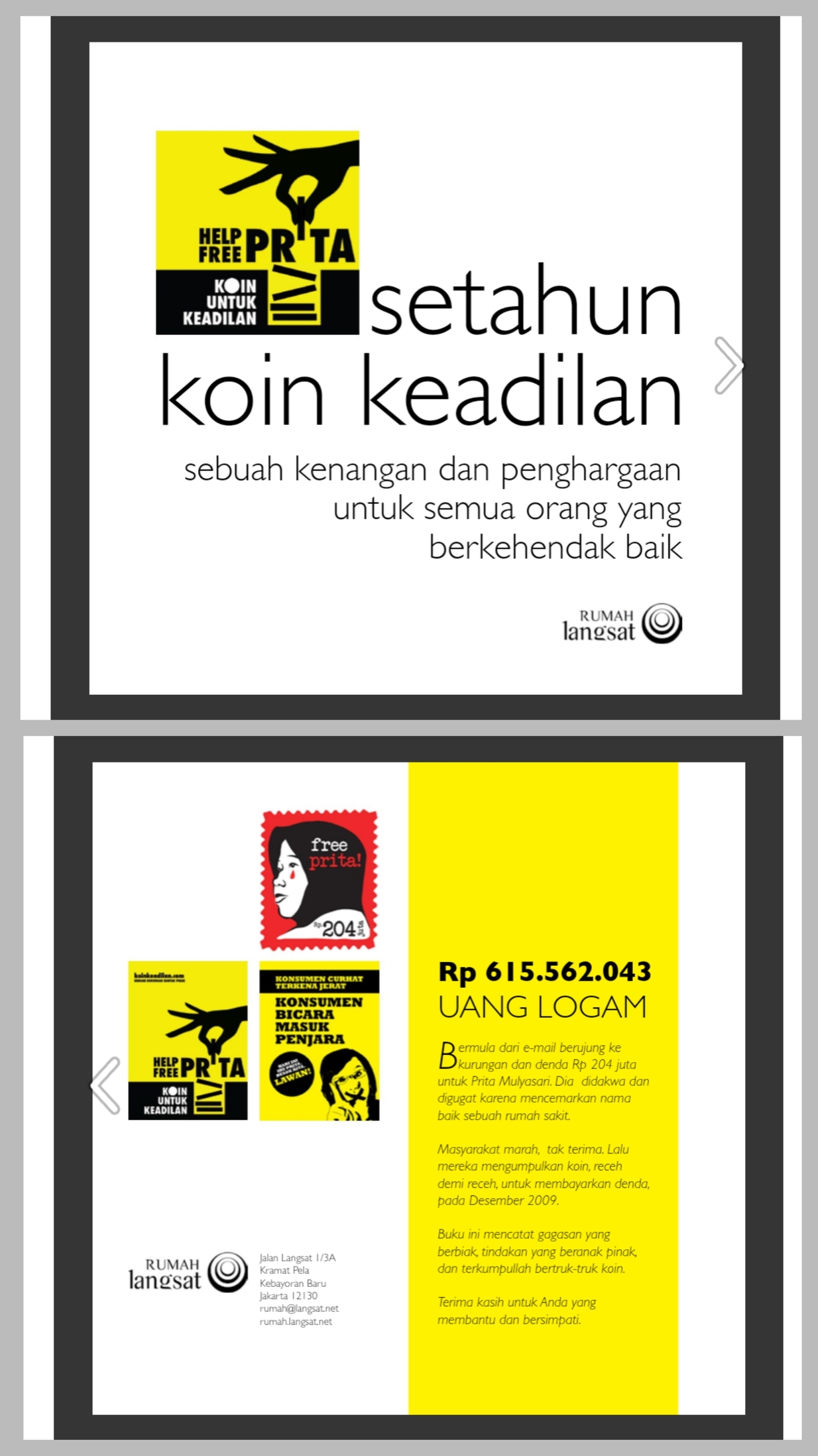 Buku Koin Keadilan untuk Prita Mulyasari 
