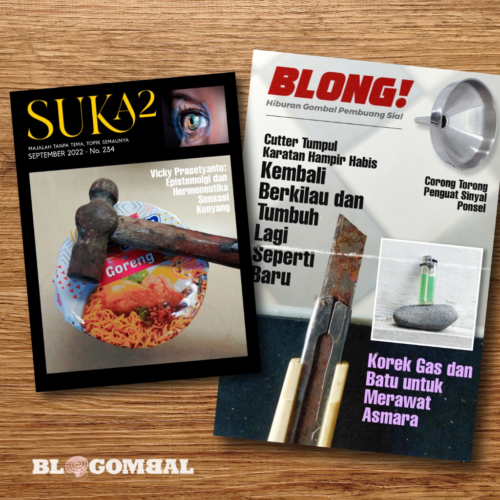 Sampul majalah Suka² dan tabloid Blong! yang tak ada di pasar 