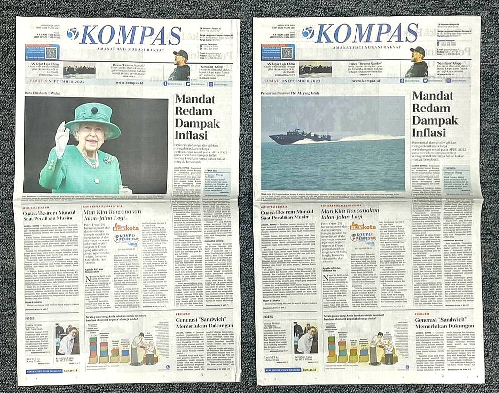 Tentang koran Kompas dua versi