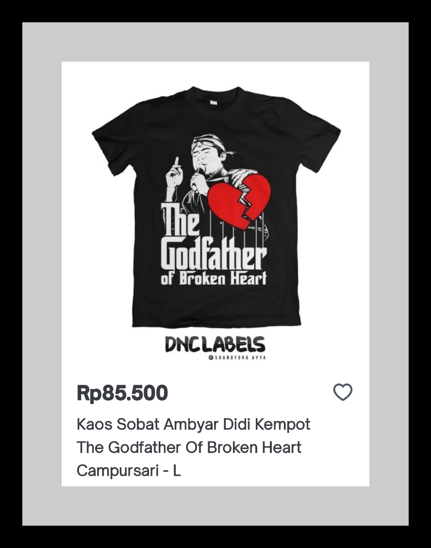 Kaus Didi Kempot the godfather of broken heart di Tokopedia 