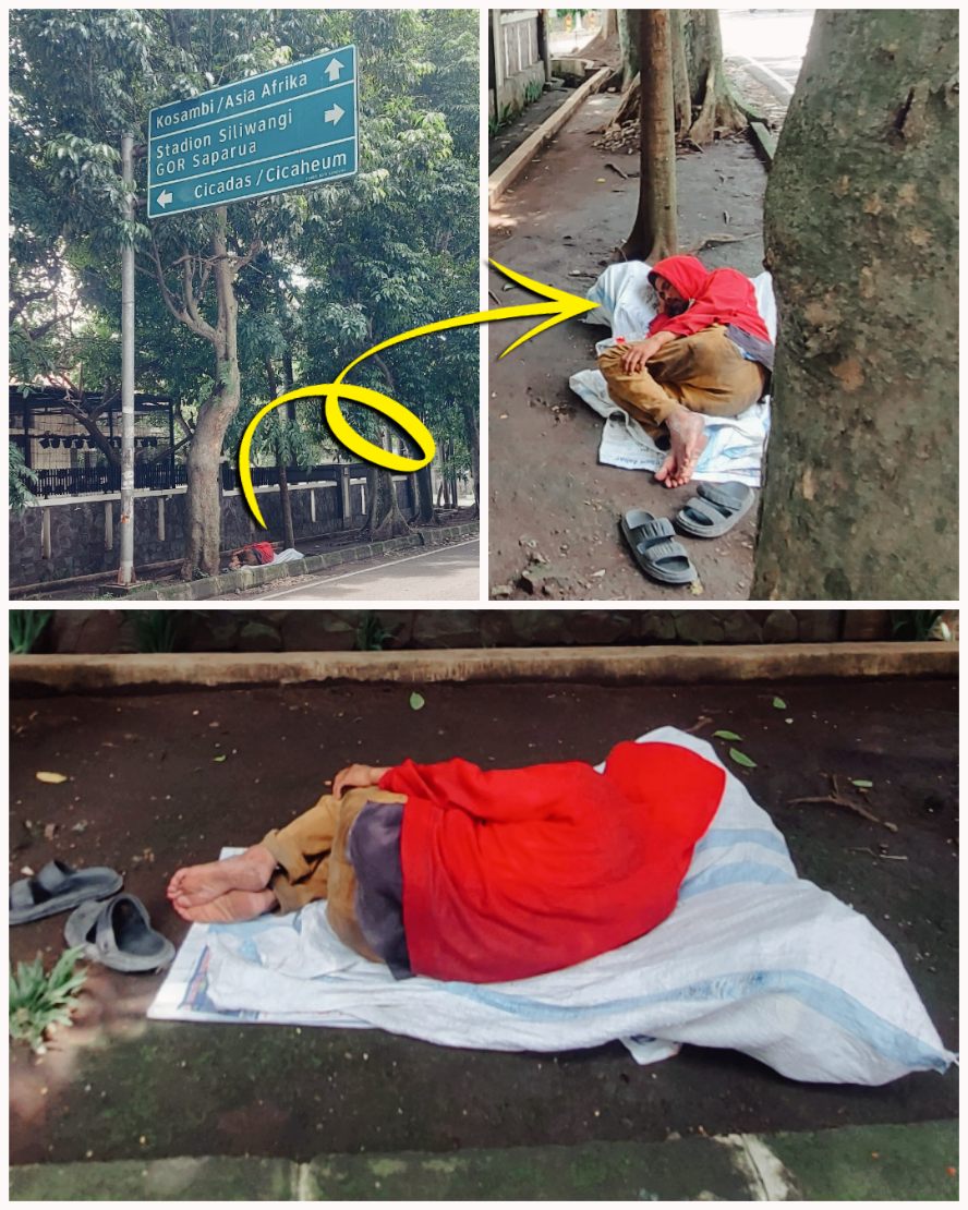 Tidur pulas di trotoar seberang geser Kunasi Jalan Gandapura Bandung 