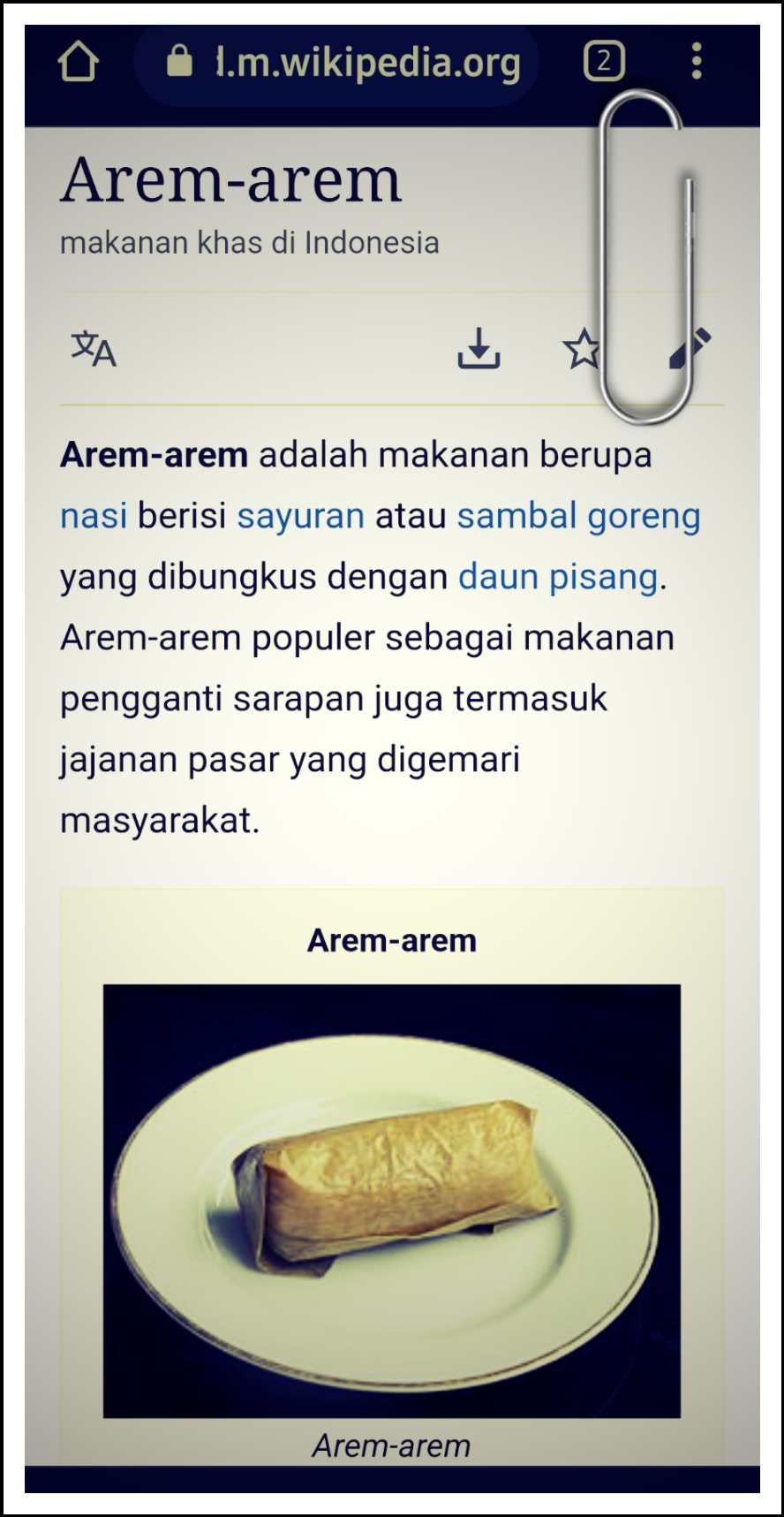 Arem-arem menurut Wikipedia Indonesia 