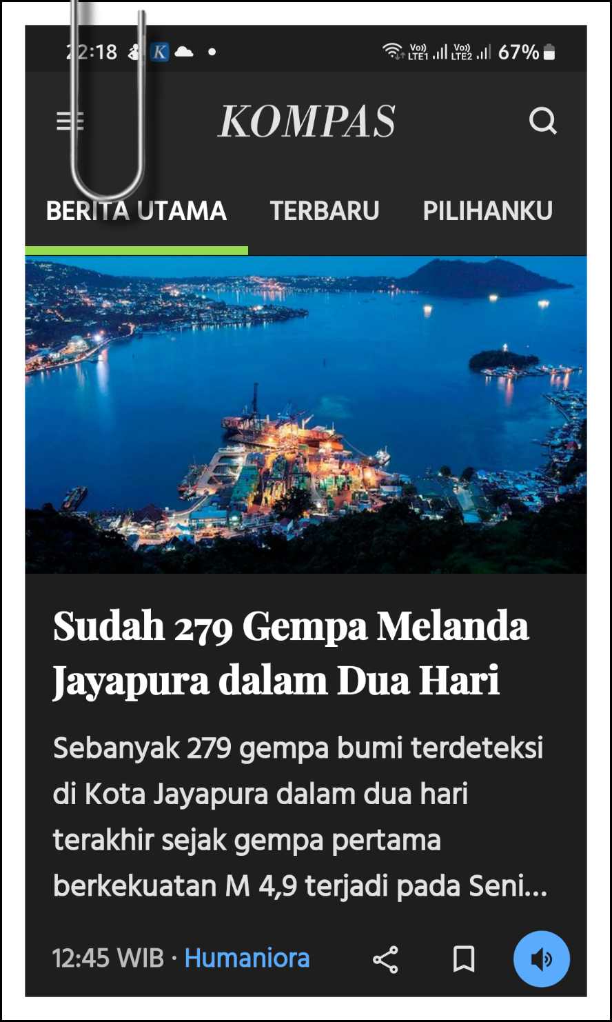 279 gempa di Jayapura, Papua, dalam dua hari 