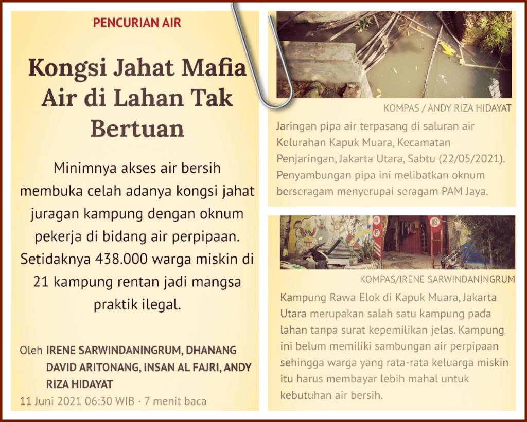 Investigasi Kompas tentang mafia air bersih PDAM di Jakarta Utara 