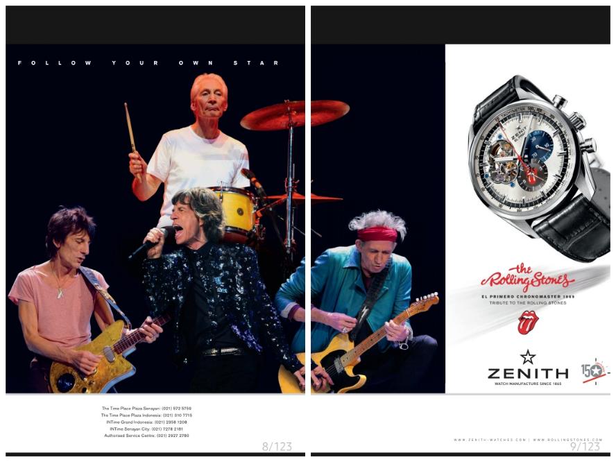 The Rolling Stones dalam iklan arloji Zenith 
