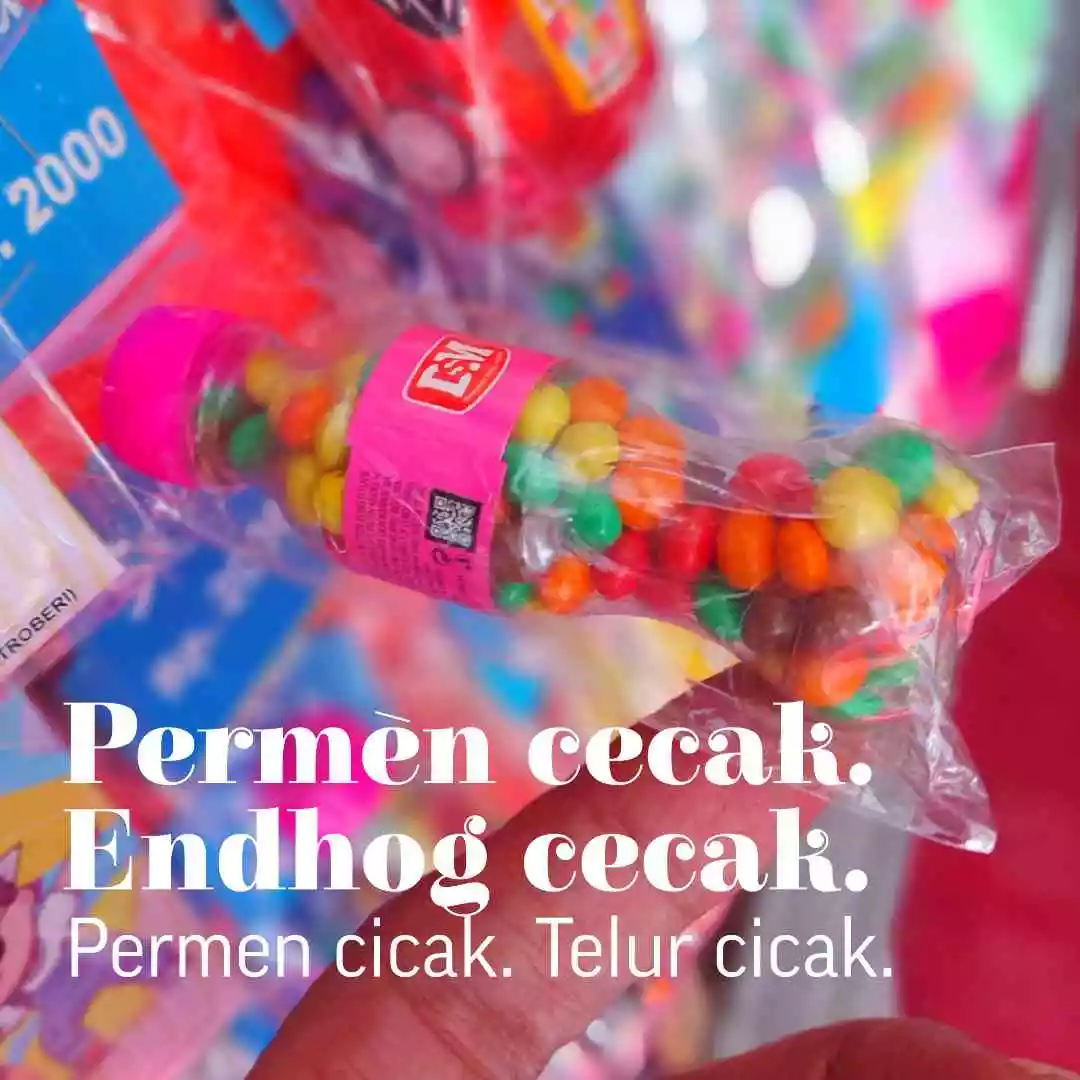 Permen endhog cecak sekantong kecil Rp2.000