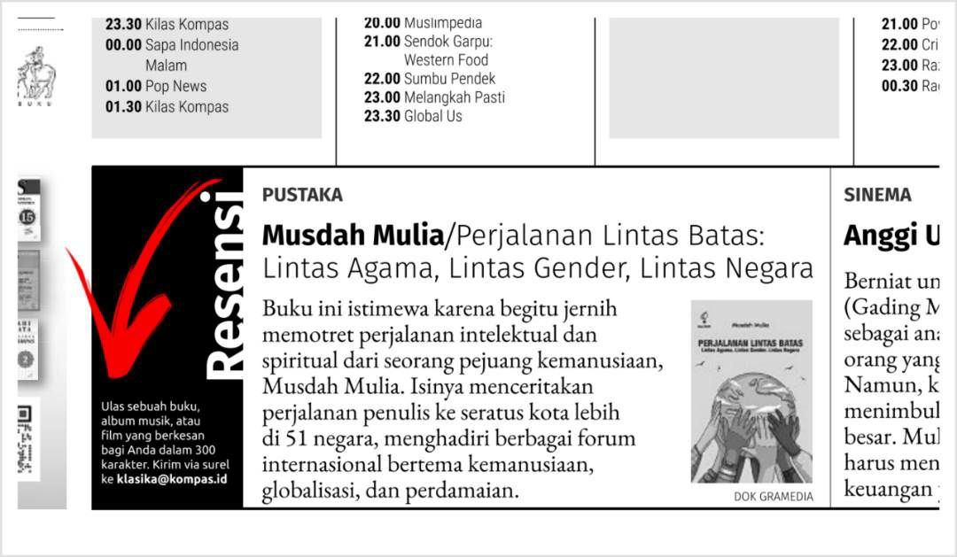 Lowongan menulis info buku dan film 300 karakter di Kompas